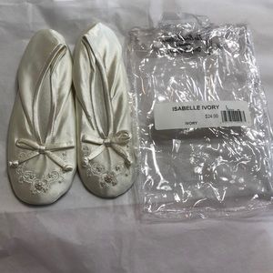 Brand new ivory wedding slippers, size large